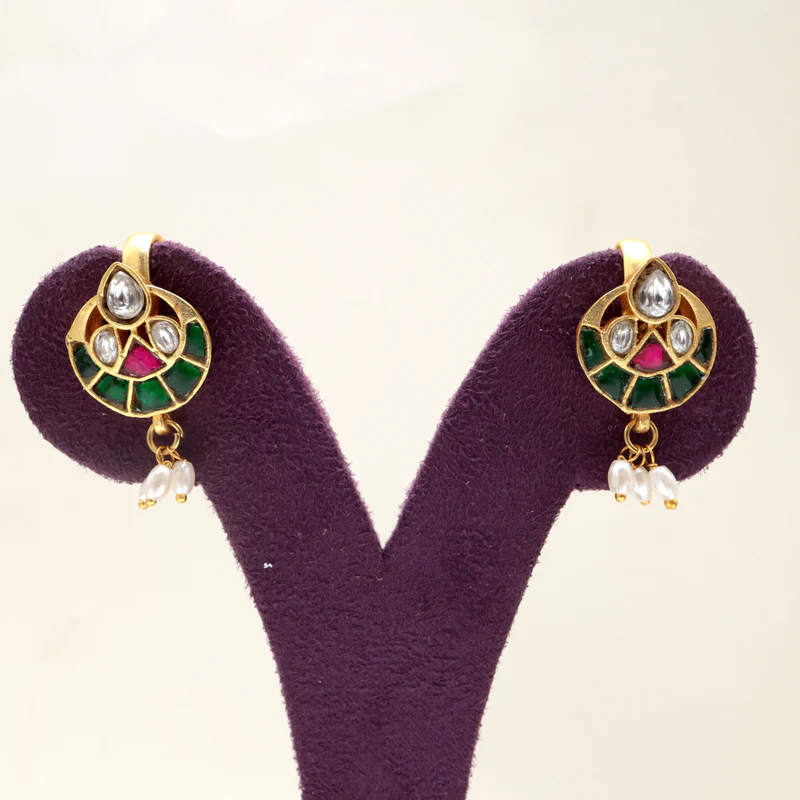 Premium Jadau Kundan Chaandini Tilak Press On Bugadi with Pearl Accents